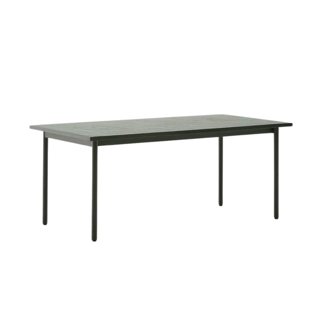 Kave Home Maurina Outdoor Table in Green Galvanized Steel with Green Tiles - 223 x 101 cm
