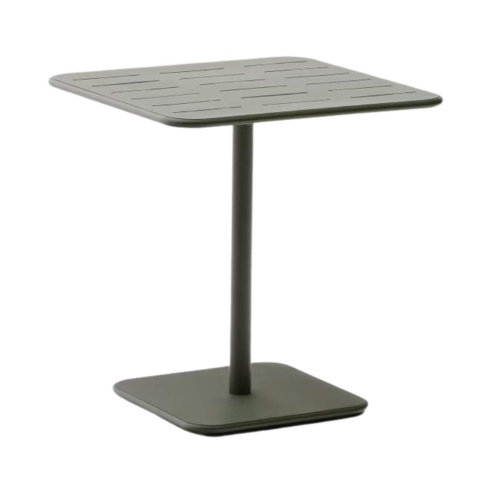 Kave Home Brai Outdoor Table in Green Galvanized Steel - 70 x 70cm