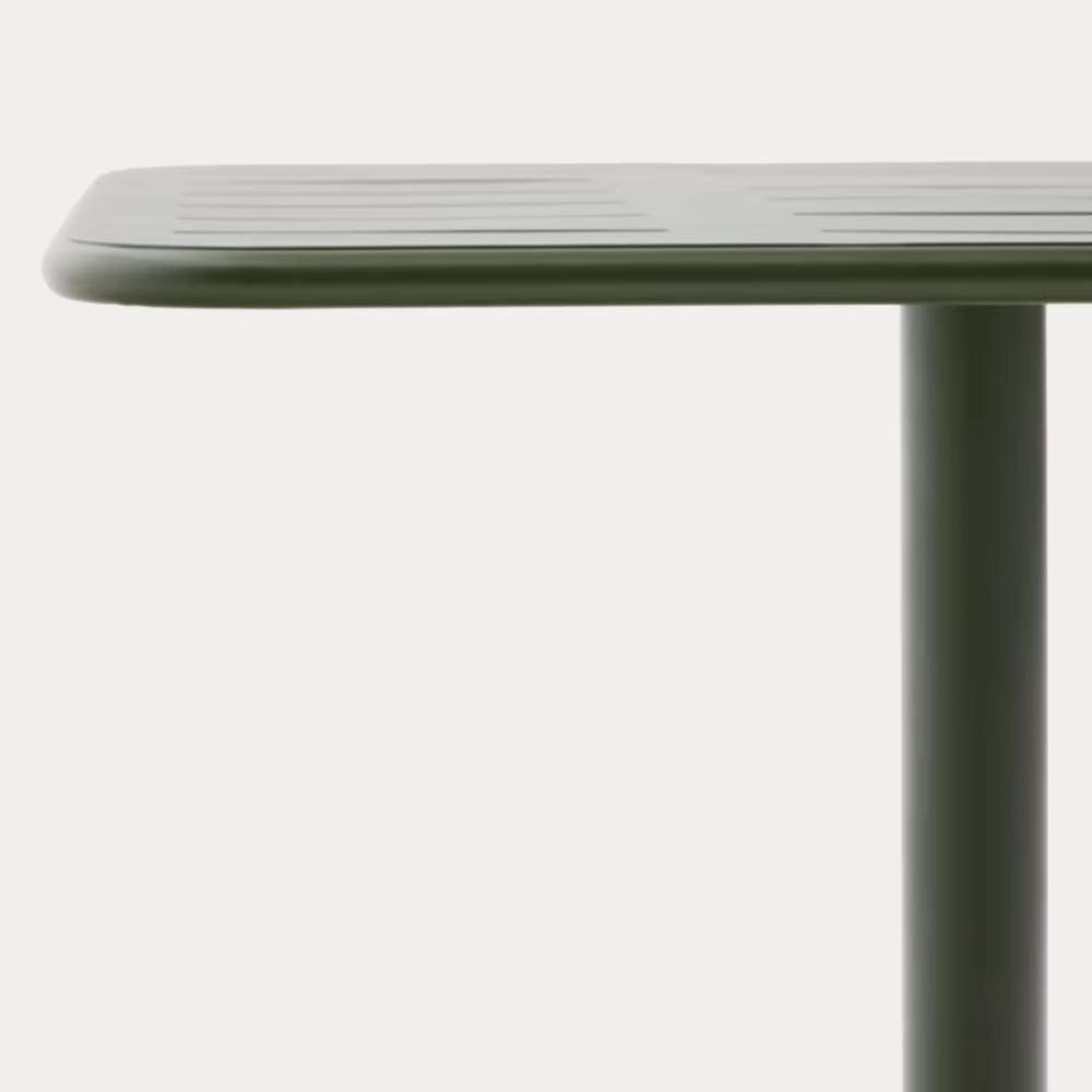 Kave Home Brai Outdoor Table in Green Galvanized Steel - 70 x 70cm