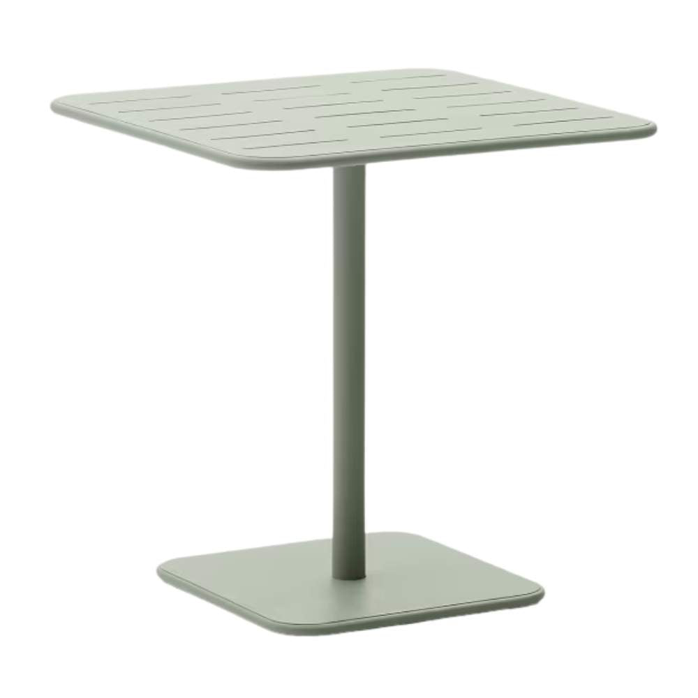 Kave Home Brai Outdoor Table in Turquoise Galvanised Steel - 70 x 70cm