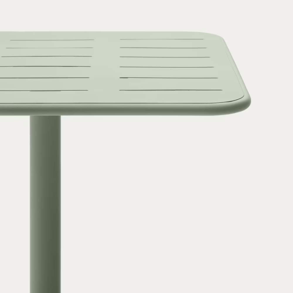 Kave Home Brai Outdoor Table in Turquoise Galvanised Steel - 70 x 70cm