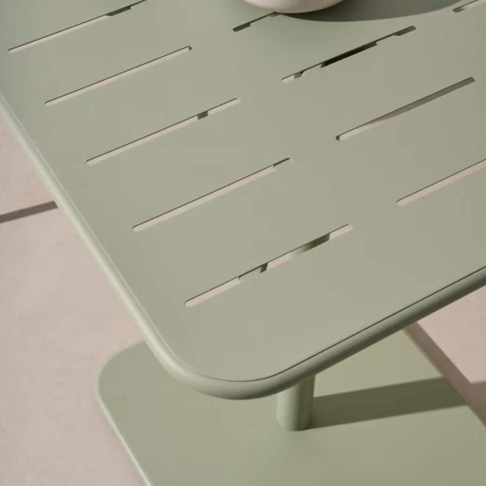 Kave Home Brai Outdoor Table in Turquoise Galvanised Steel - 70 x 70cm