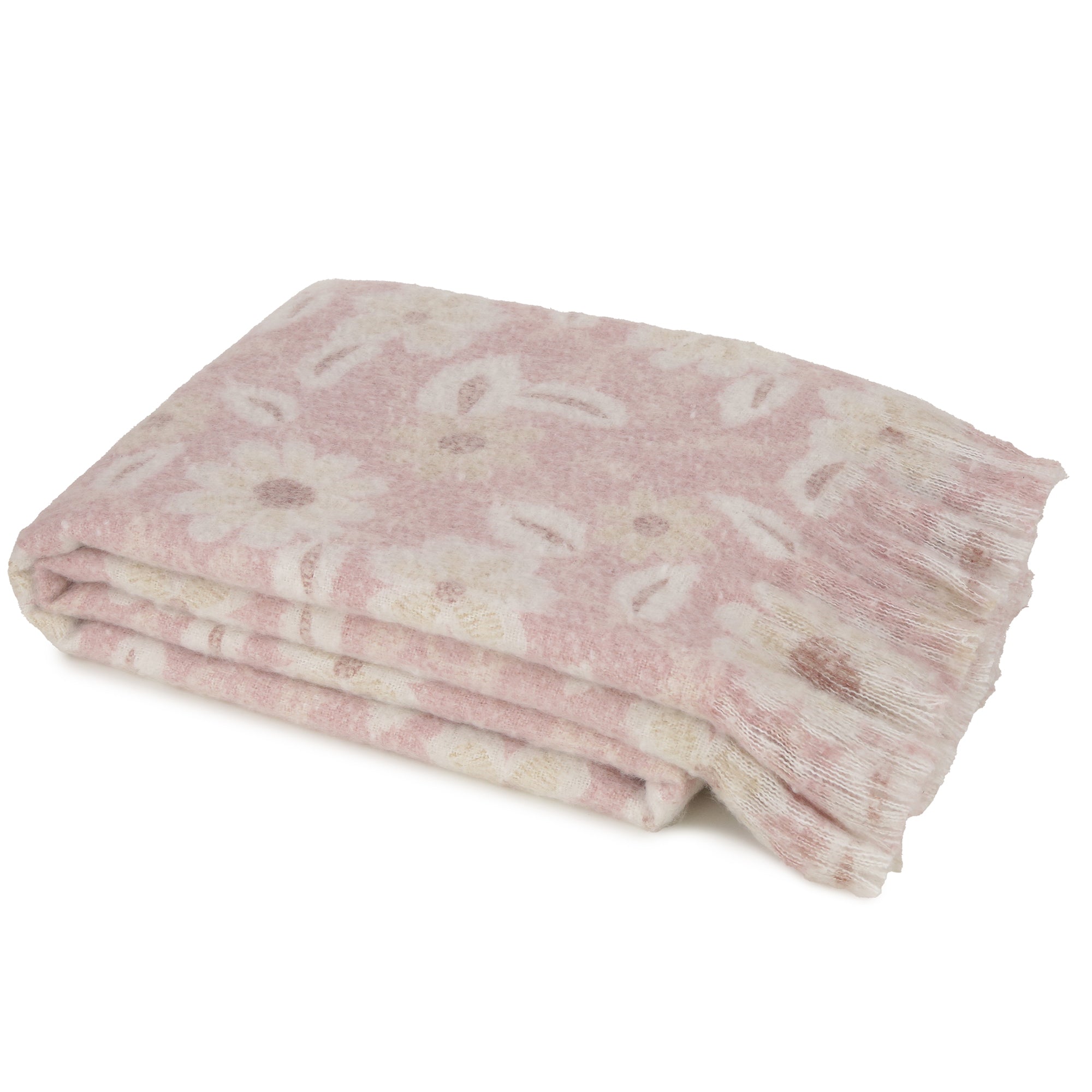 Malini Pink Floral Print on Faux Mohair