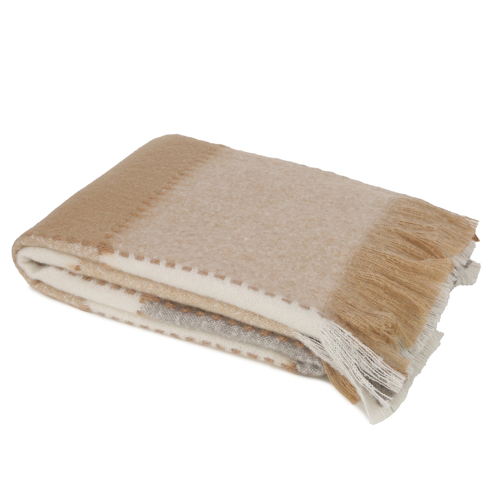Malini Blanket Stitch Check Throw