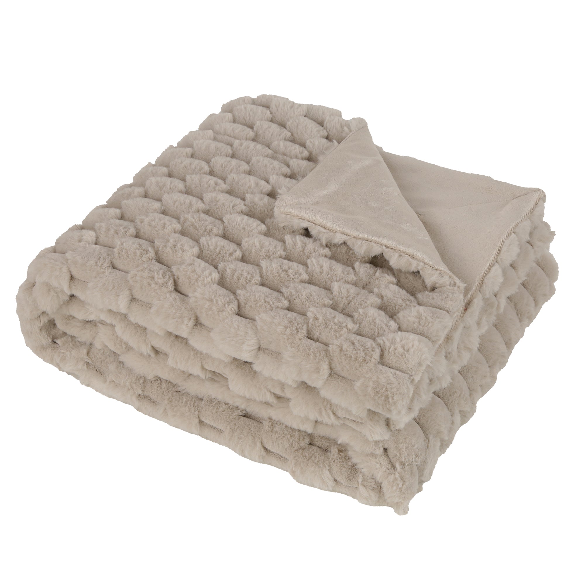 Malini Sculpted Faux Rabbit Pm Taupe