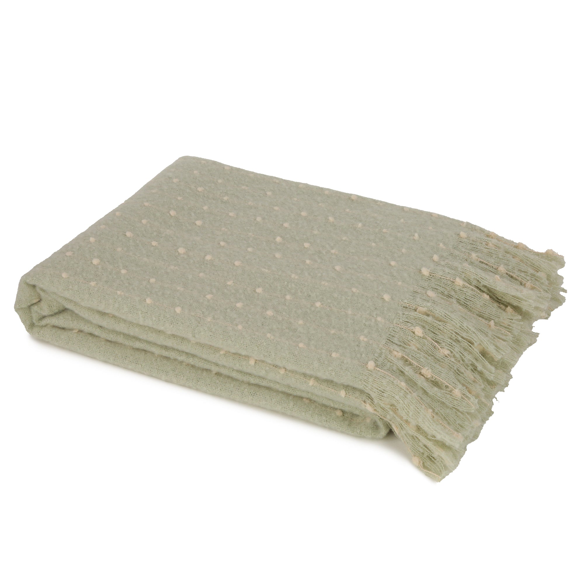 Malini Mint Raise Dot Line Throw on Faux Mohair
