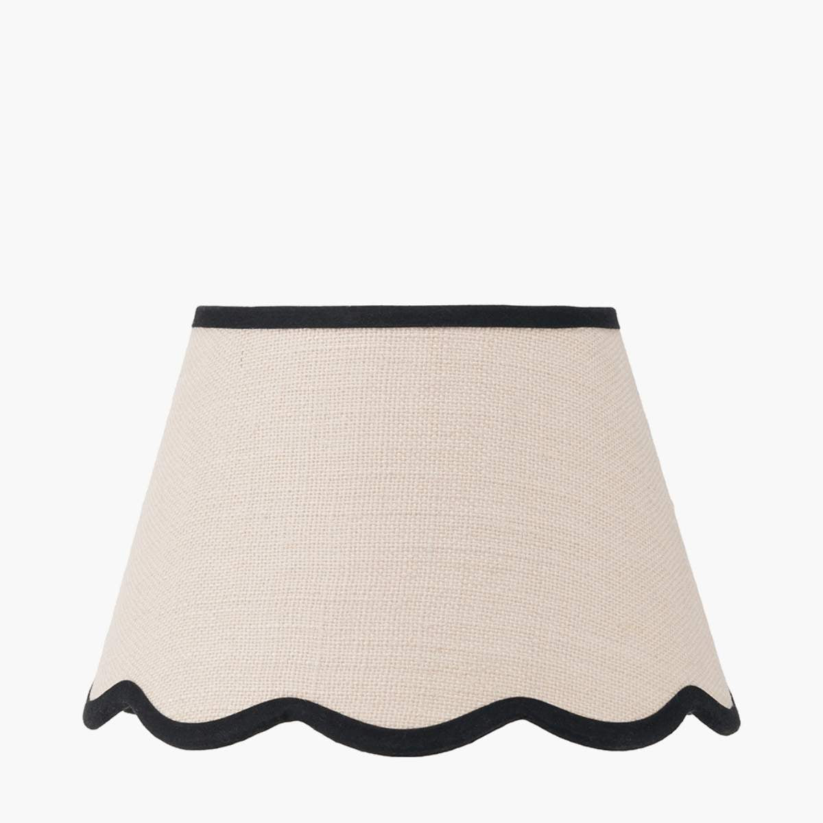 Pacific Lifestyle Tabitha Cream Jute Scalloped Edge Tapered Lamp Shade with Contrast Binding