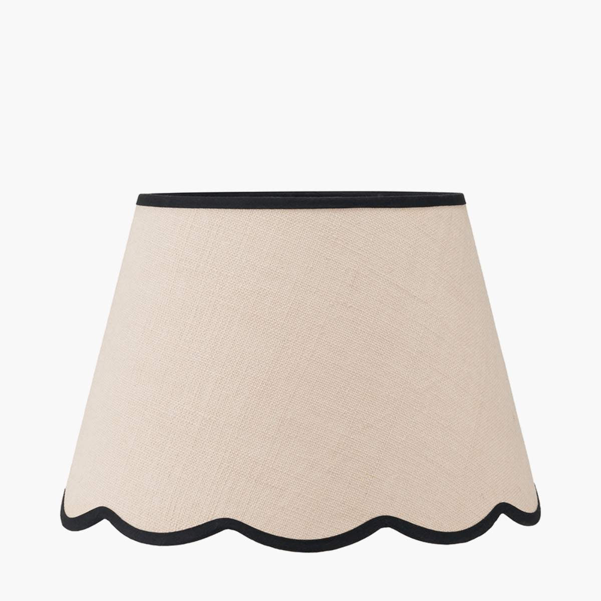Pacific Lifestyle Tabitha Cream Jute Scalloped Edge Tapered Lamp Shade with Contrast Binding