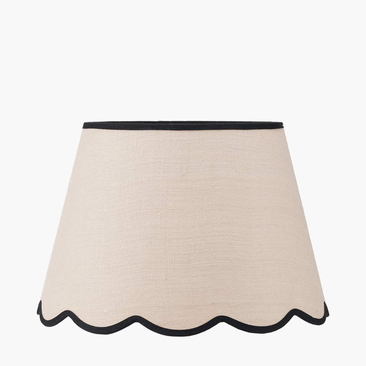 Pacific Lifestyle Tabitha Cream Jute Scalloped Edge Tapered Lamp Shade with Contrast Binding