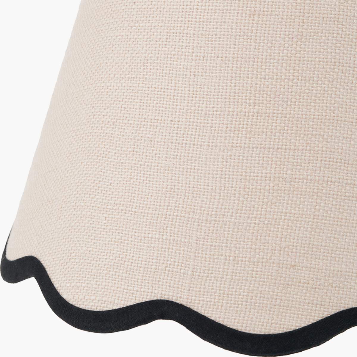 Pacific Lifestyle Tabitha Cream Jute Scalloped Edge Tapered Lamp Shade with Contrast Binding