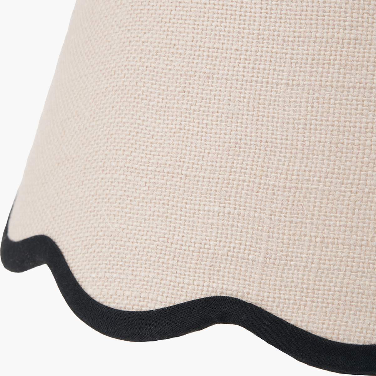 Pacific Lifestyle Tabitha Cream Jute Scalloped Edge Tapered Lamp Shade with Contrast Binding