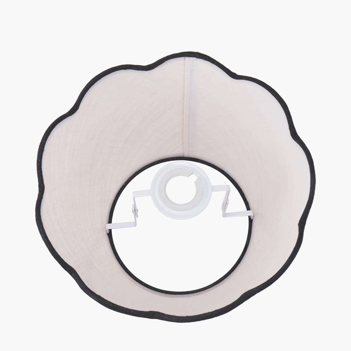 Pacific Lifestyle Tabitha Cream Jute Scalloped Edge Tapered Lamp Shade with Contrast Binding