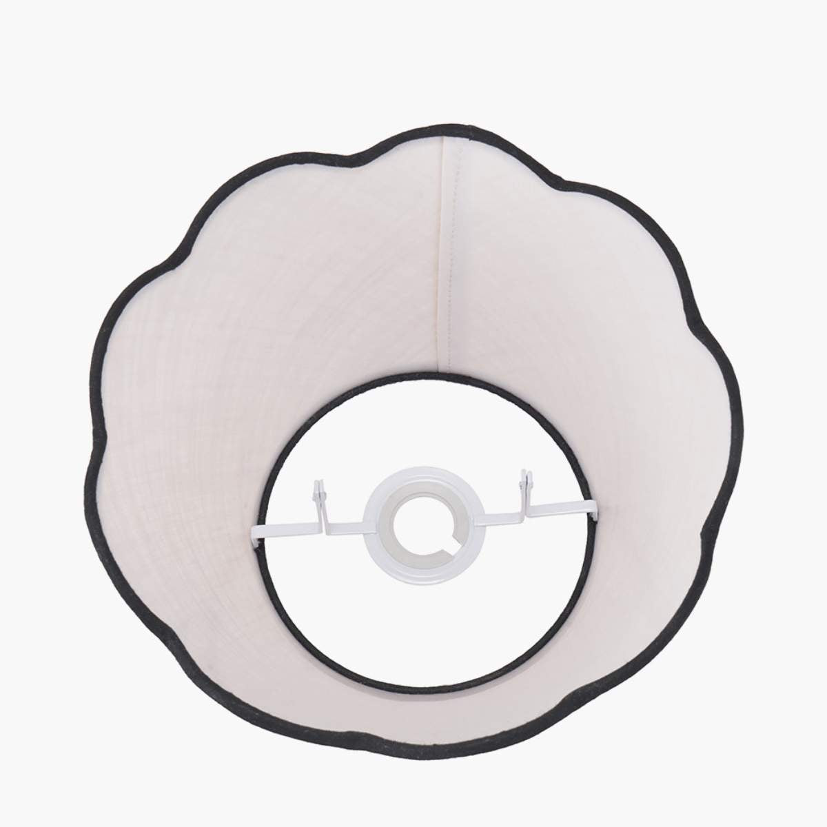 Pacific Lifestyle Tabitha Cream Jute Scalloped Edge Tapered Lamp Shade with Contrast Binding