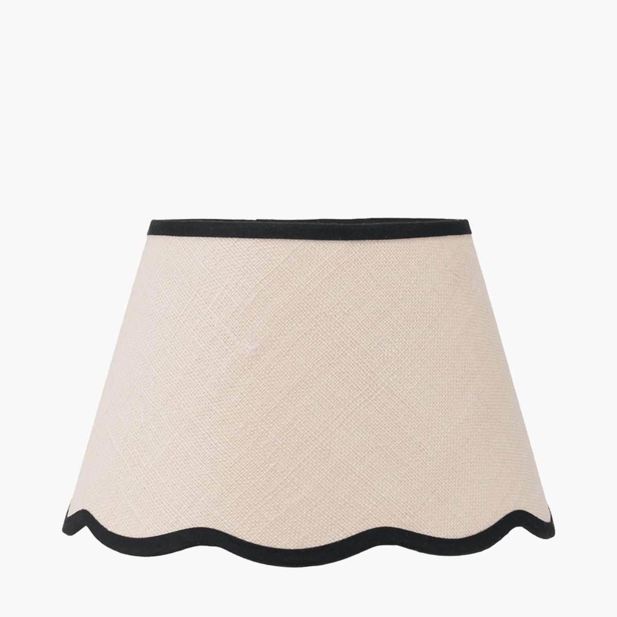 Pacific Lifestyle Tabitha Cream Jute Scalloped Edge Tapered Lamp Shade with Contrast Binding