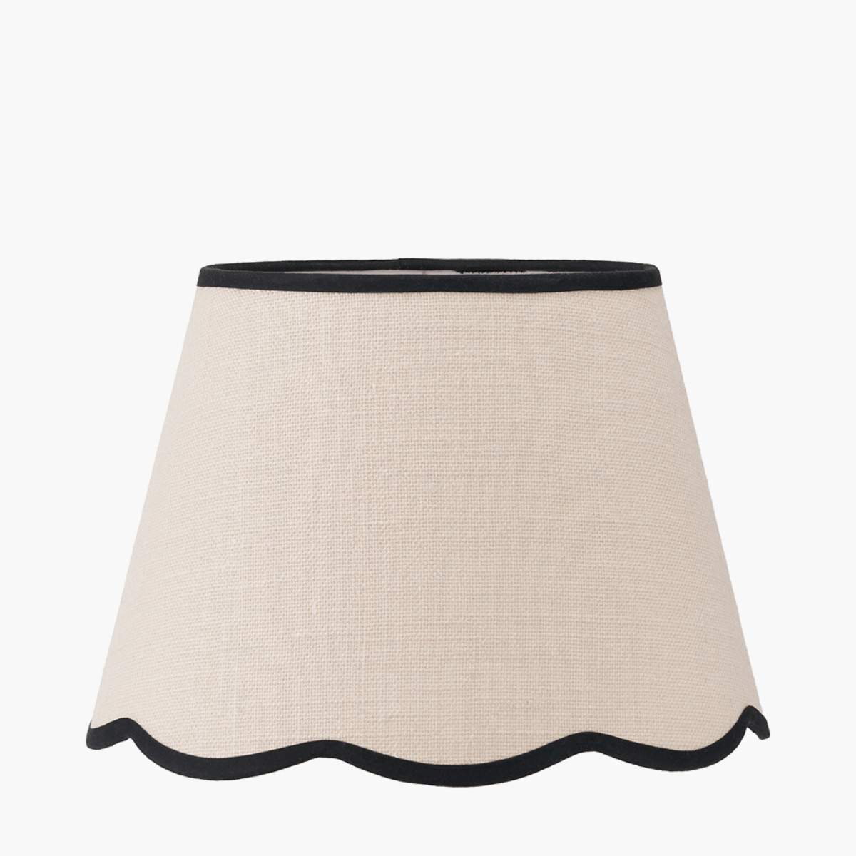 Pacific Lifestyle Tabitha Cream Jute Scalloped Edge Tapered Lamp Shade with Contrast Binding