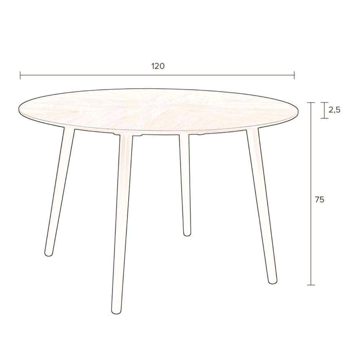 Dutch Bone Table Clover 120'