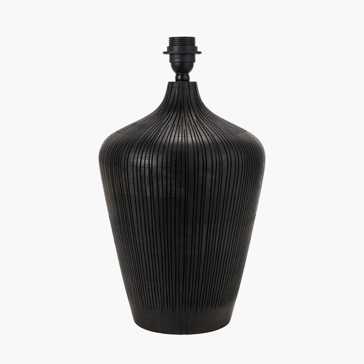 Pacific Lifestyle Taika Antique Black Textured Wood Table Lamp Base