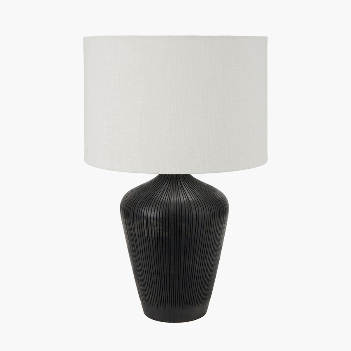 Pacific Lifestyle Taika Antique Black Textured Wood Table Lamp Base