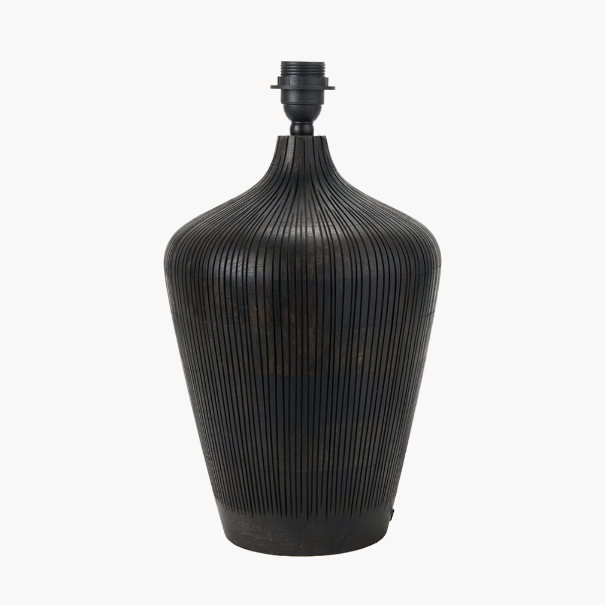 Pacific Lifestyle Taika Antique Black Textured Wood Table Lamp Base