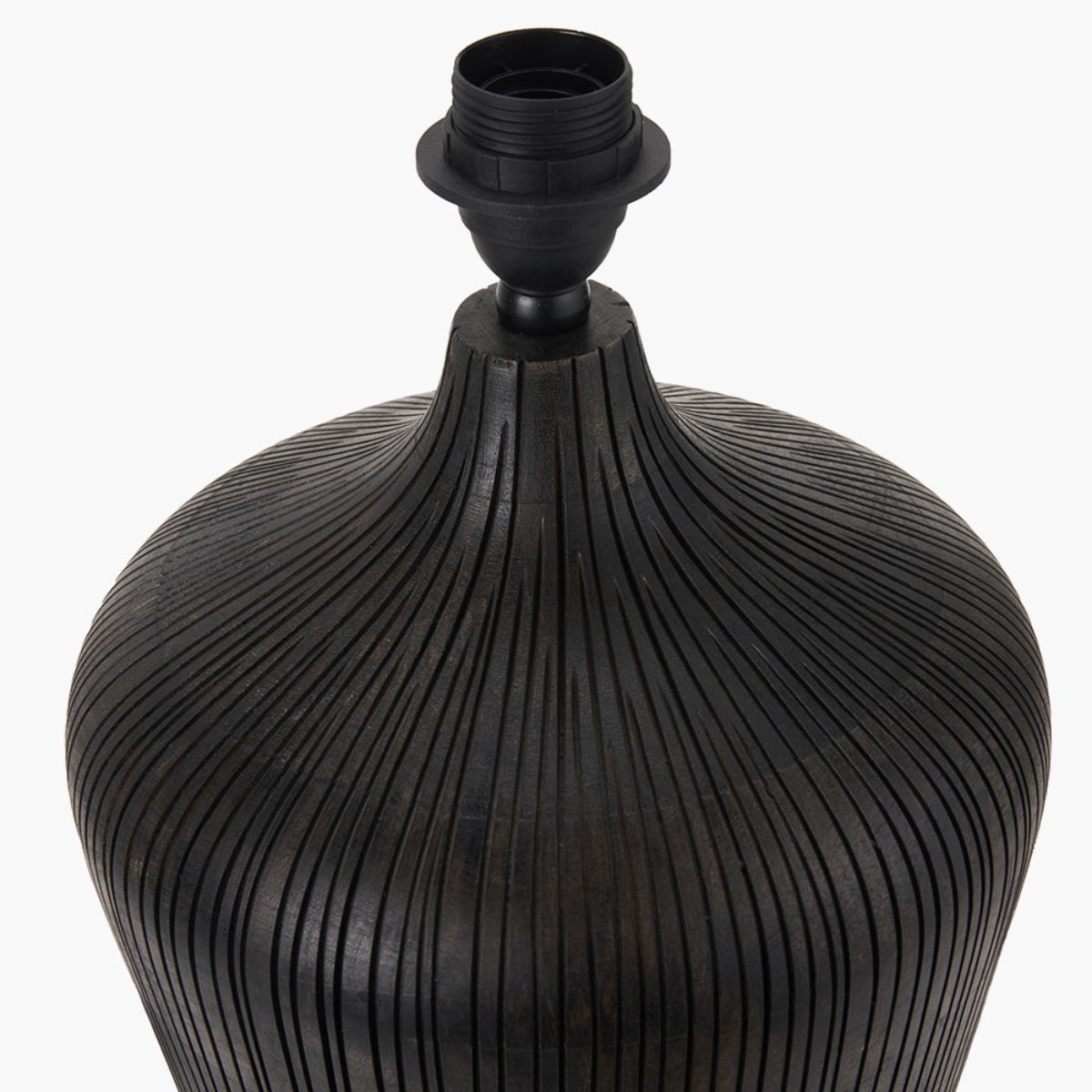 Pacific Lifestyle Taika Antique Black Textured Wood Table Lamp Base