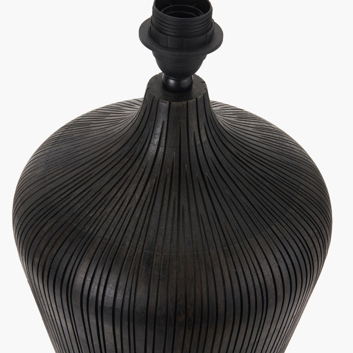 Pacific Lifestyle Taika Antique Black Textured Wood Table Lamp Base