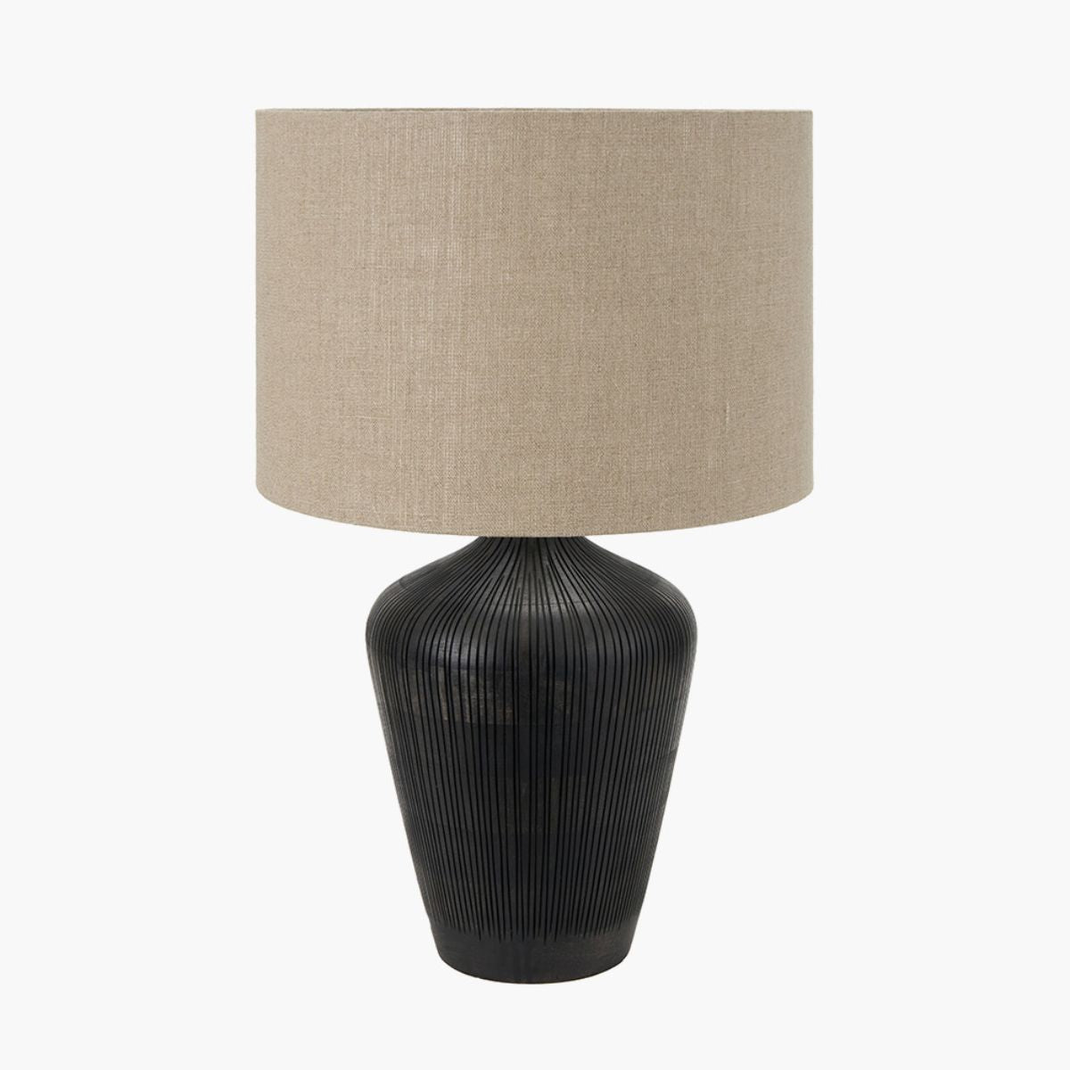 Pacific Lifestyle Taika Antique Black Textured Wood Table Lamp Base