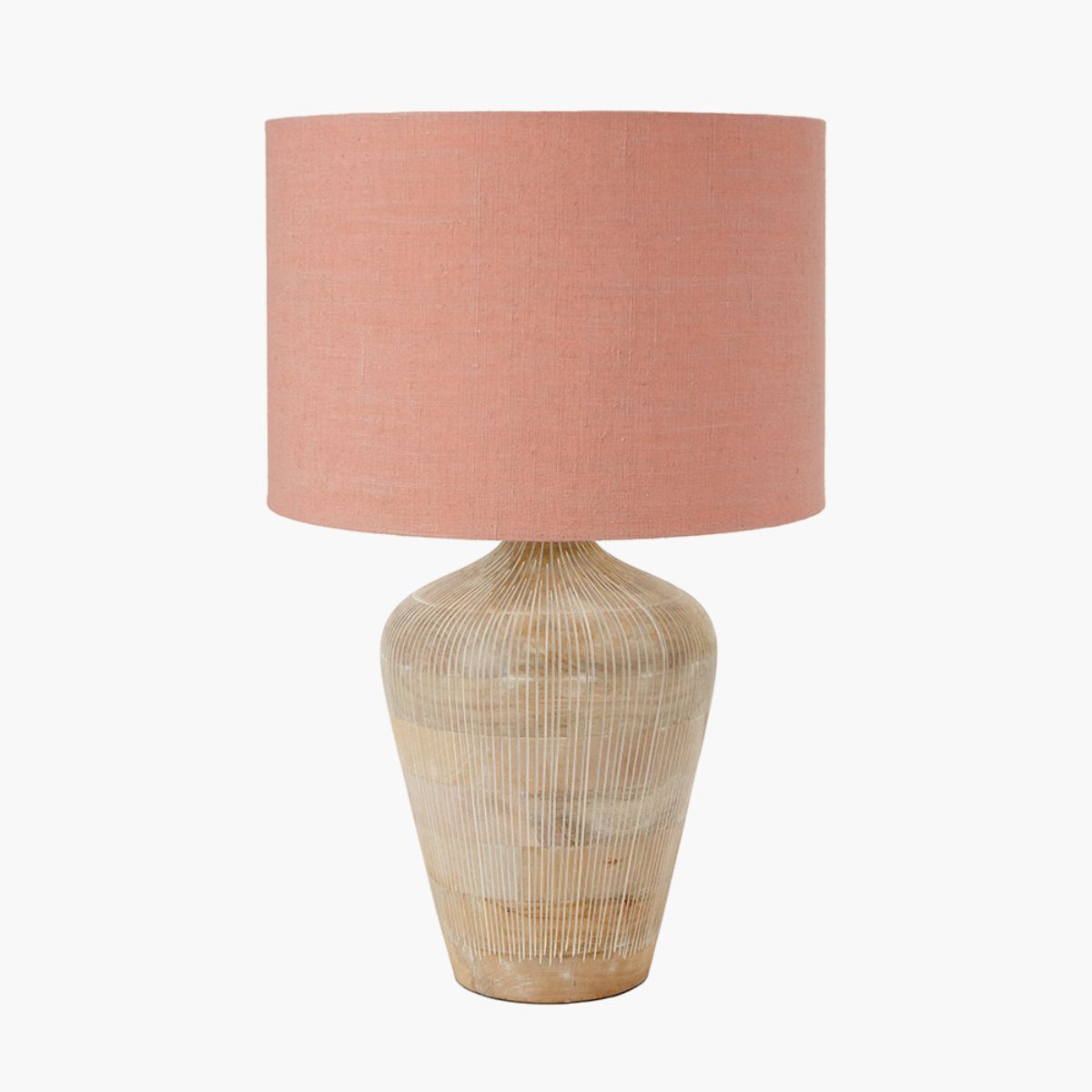 Pacific Lifestyle Taika White Wash Textured Wood Table Lamp Base