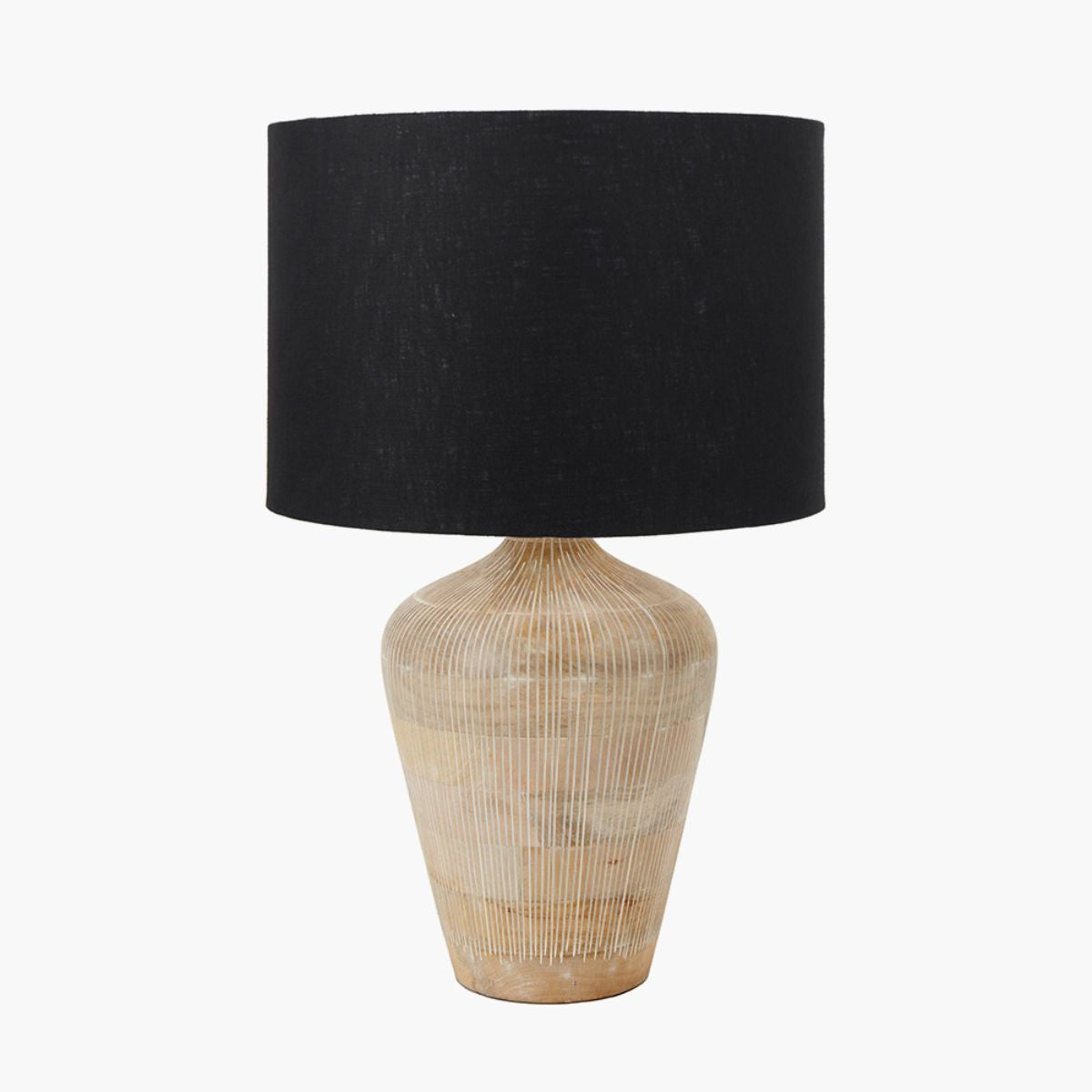 Pacific Lifestyle Taika White Wash Textured Wood Table Lamp Base
