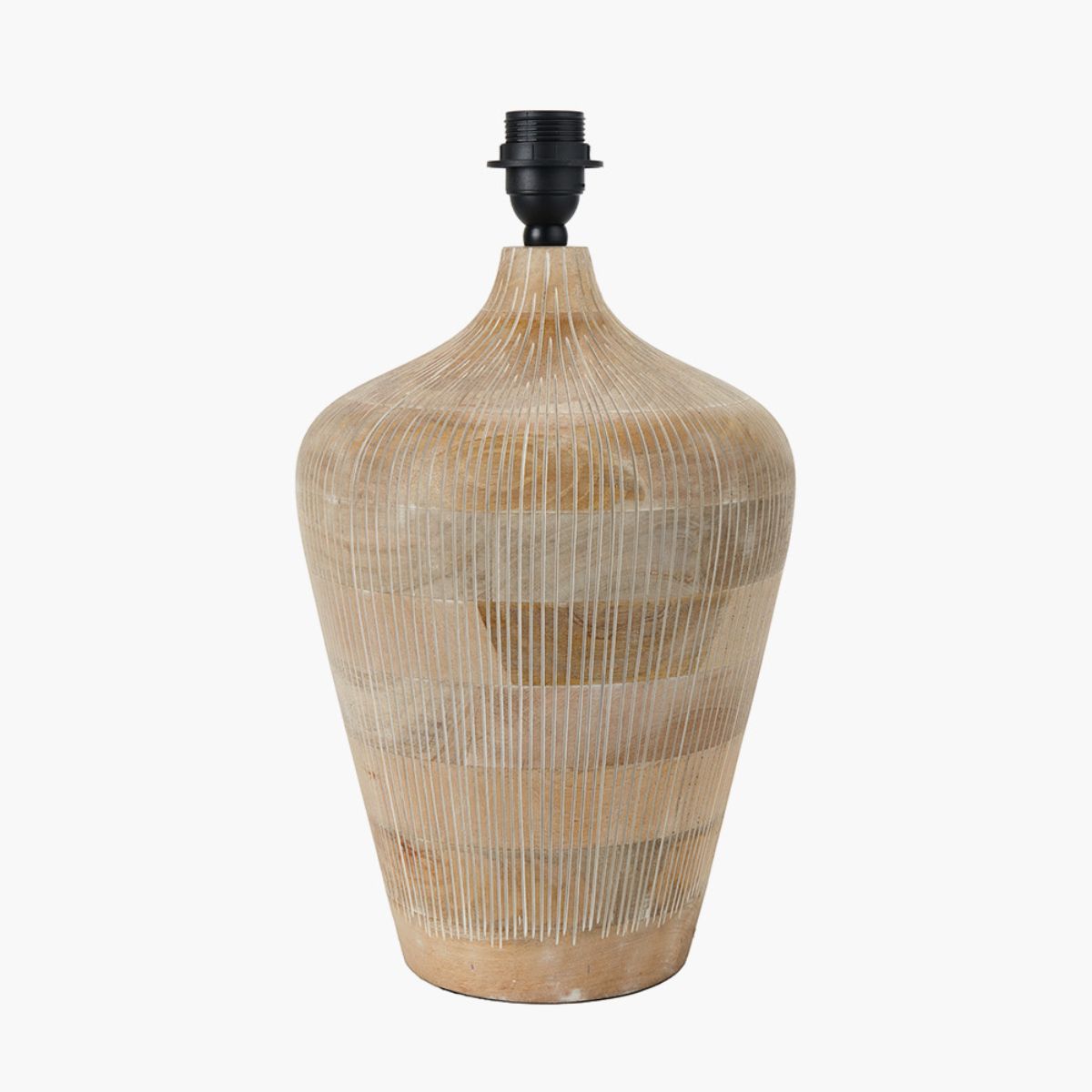 Pacific Lifestyle Taika White Wash Textured Wood Table Lamp Base