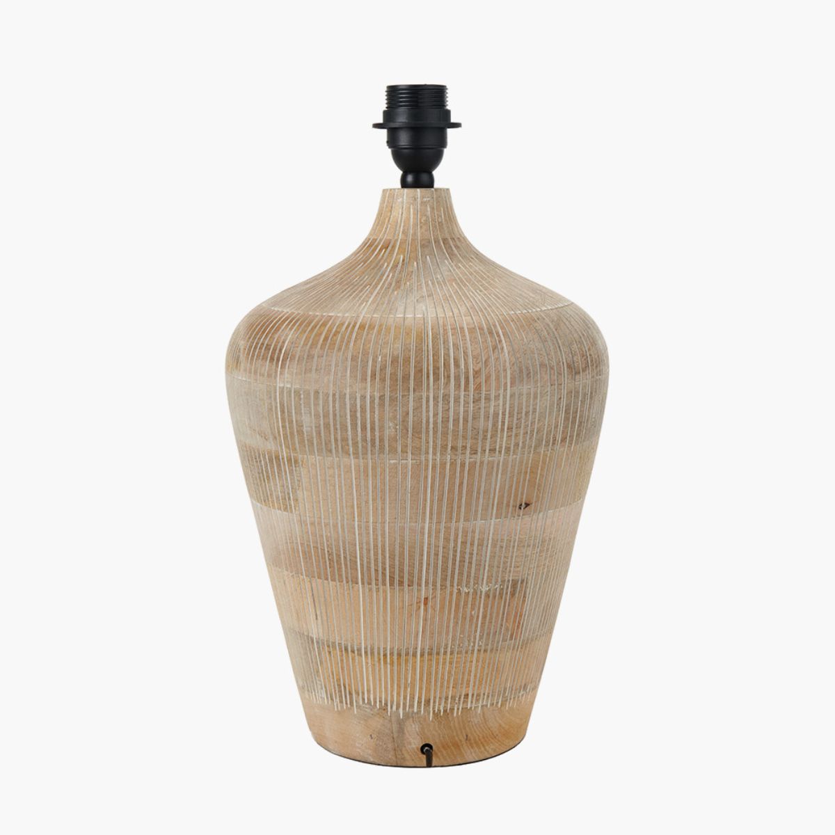 Pacific Lifestyle Taika White Wash Textured Wood Table Lamp Base
