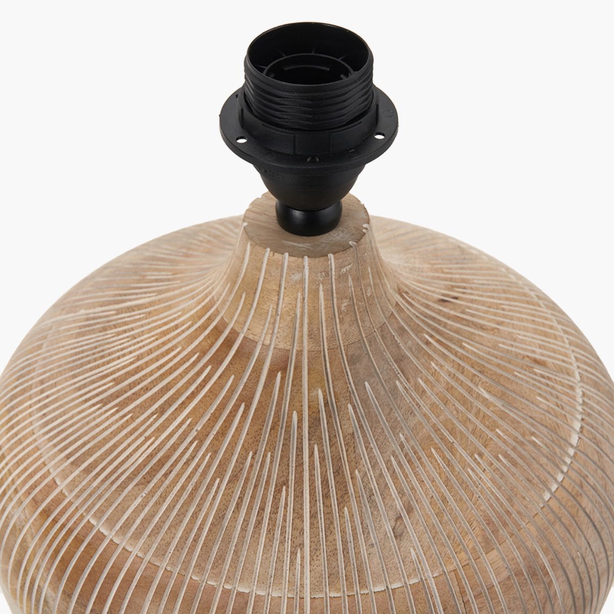 Pacific Lifestyle Taika White Wash Textured Wood Table Lamp Base