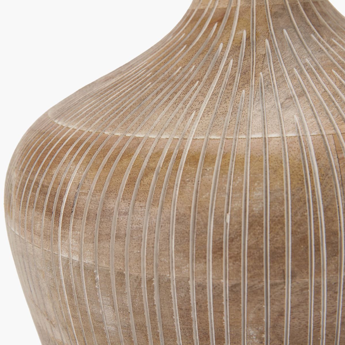 Pacific Lifestyle Taika White Wash Textured Wood Table Lamp Base