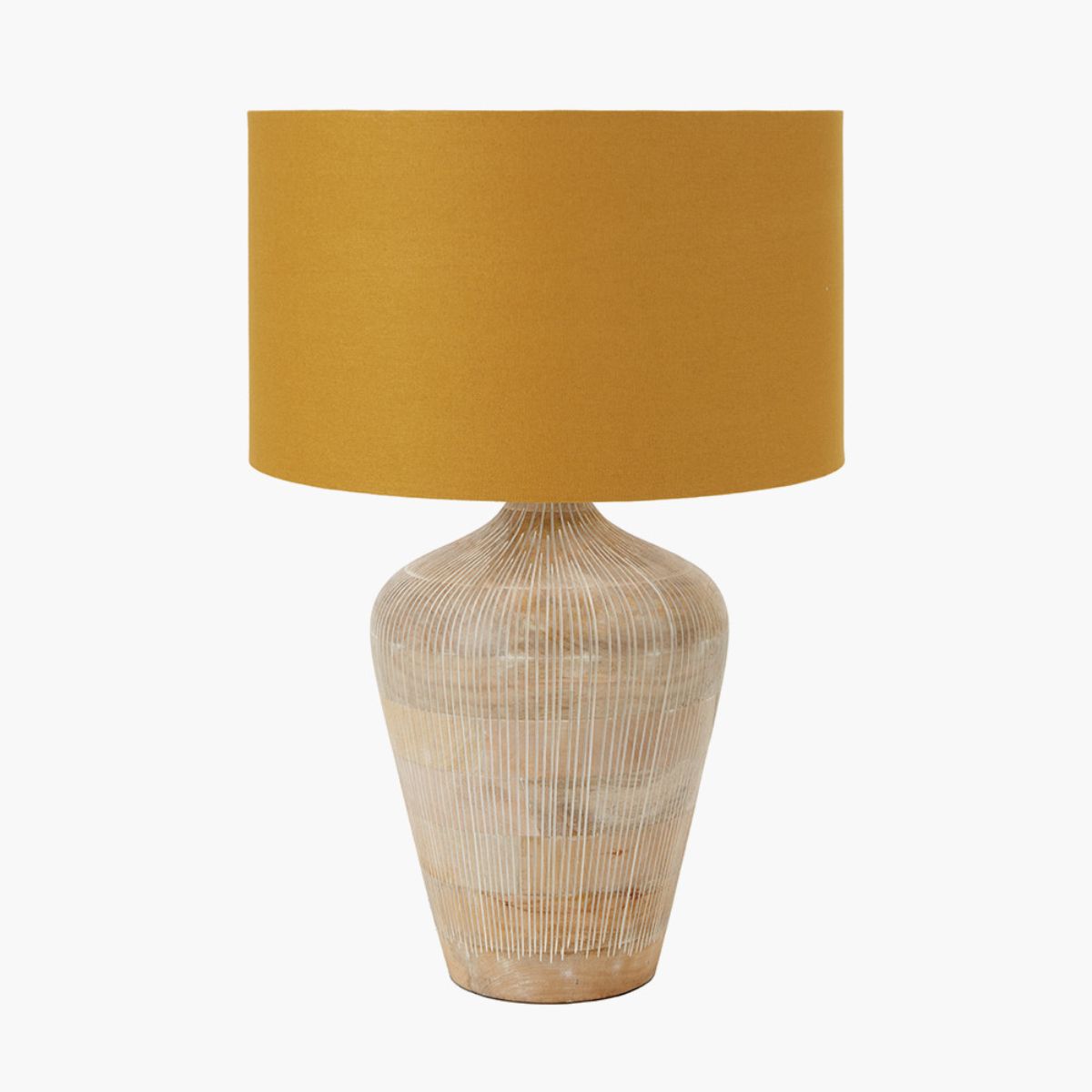 Pacific Lifestyle Taika White Wash Textured Wood Table Lamp Base