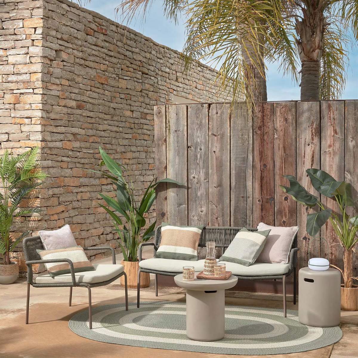 Kave Home Taimi concrete outdoor footrest Ø 35 cm