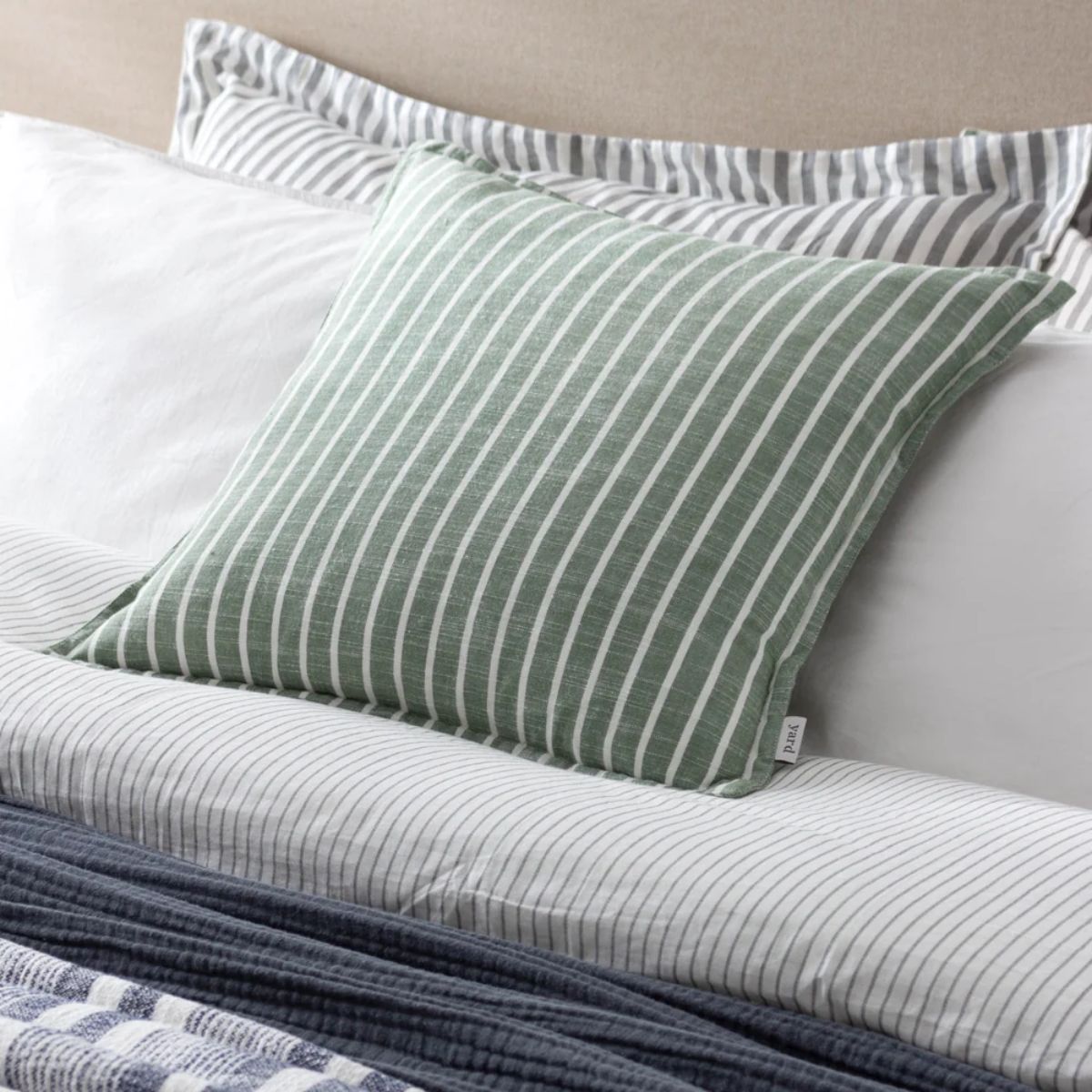 Furn Tala Stripe Reversible Cushion Eucalyptus