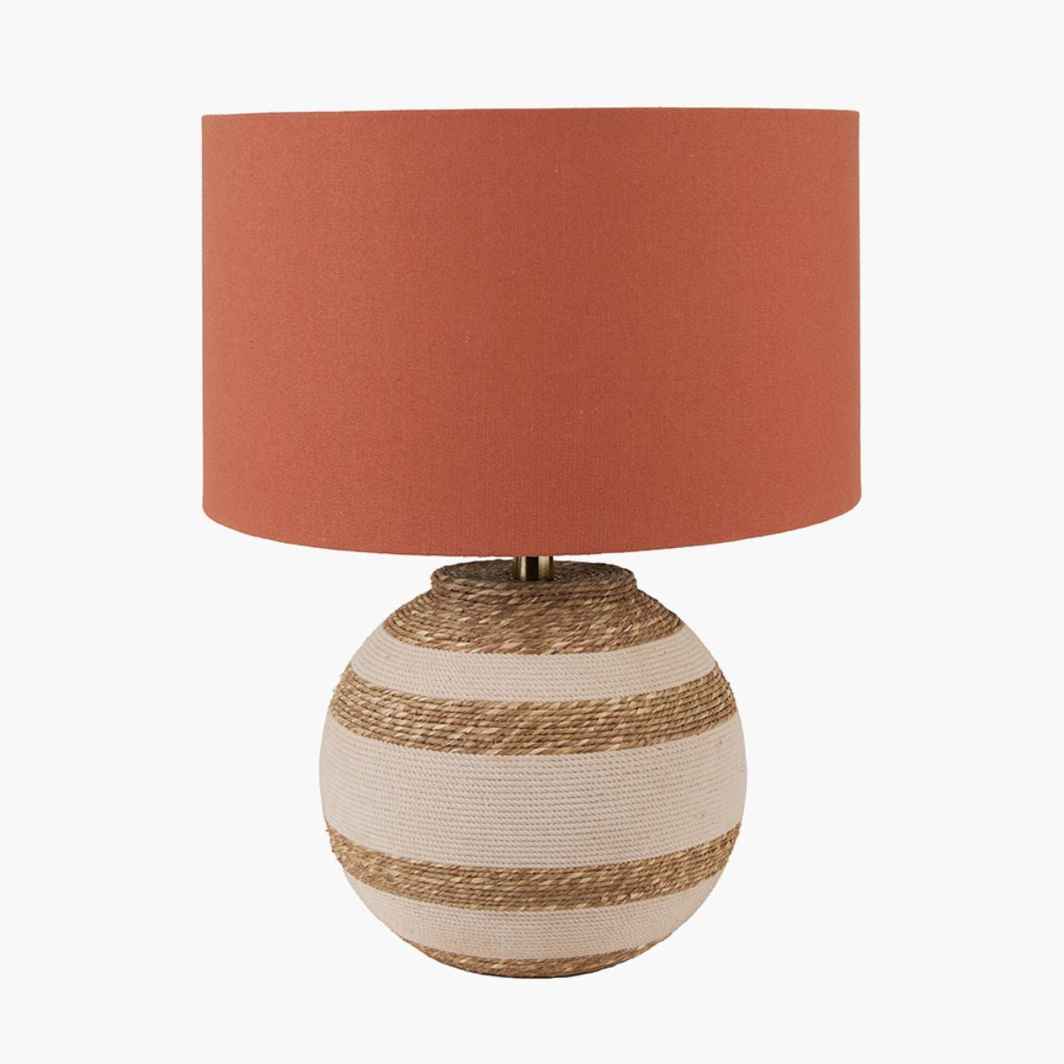 Pacific Lifestyle Talalla Cream and Natural Sea Grass Round Table Lamp Base