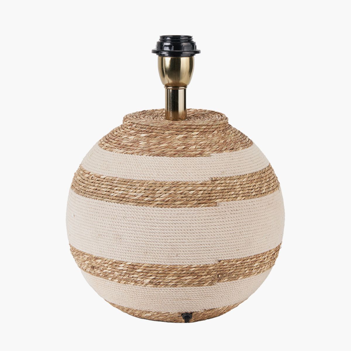 Pacific Lifestyle Talalla Cream and Natural Sea Grass Round Table Lamp Base