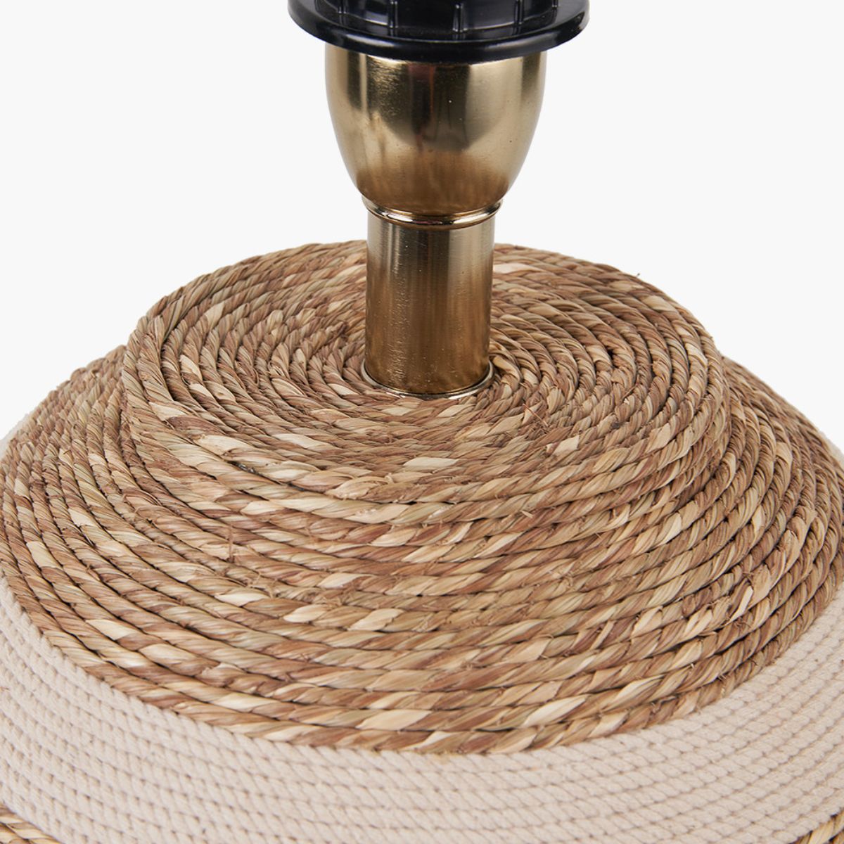 Pacific Lifestyle Talalla Cream and Natural Sea Grass Round Table Lamp Base