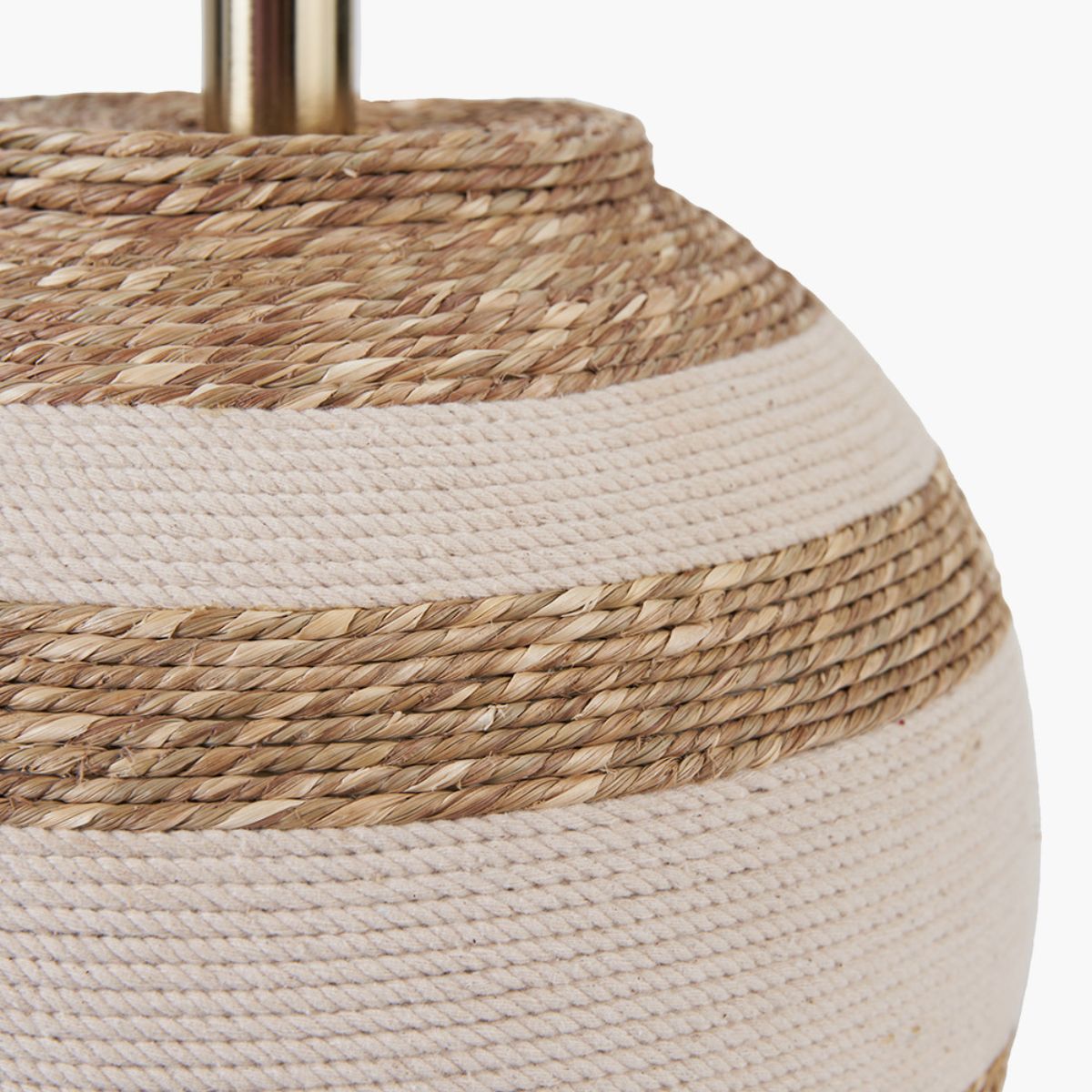 Pacific Lifestyle Talalla Cream and Natural Sea Grass Round Table Lamp Base