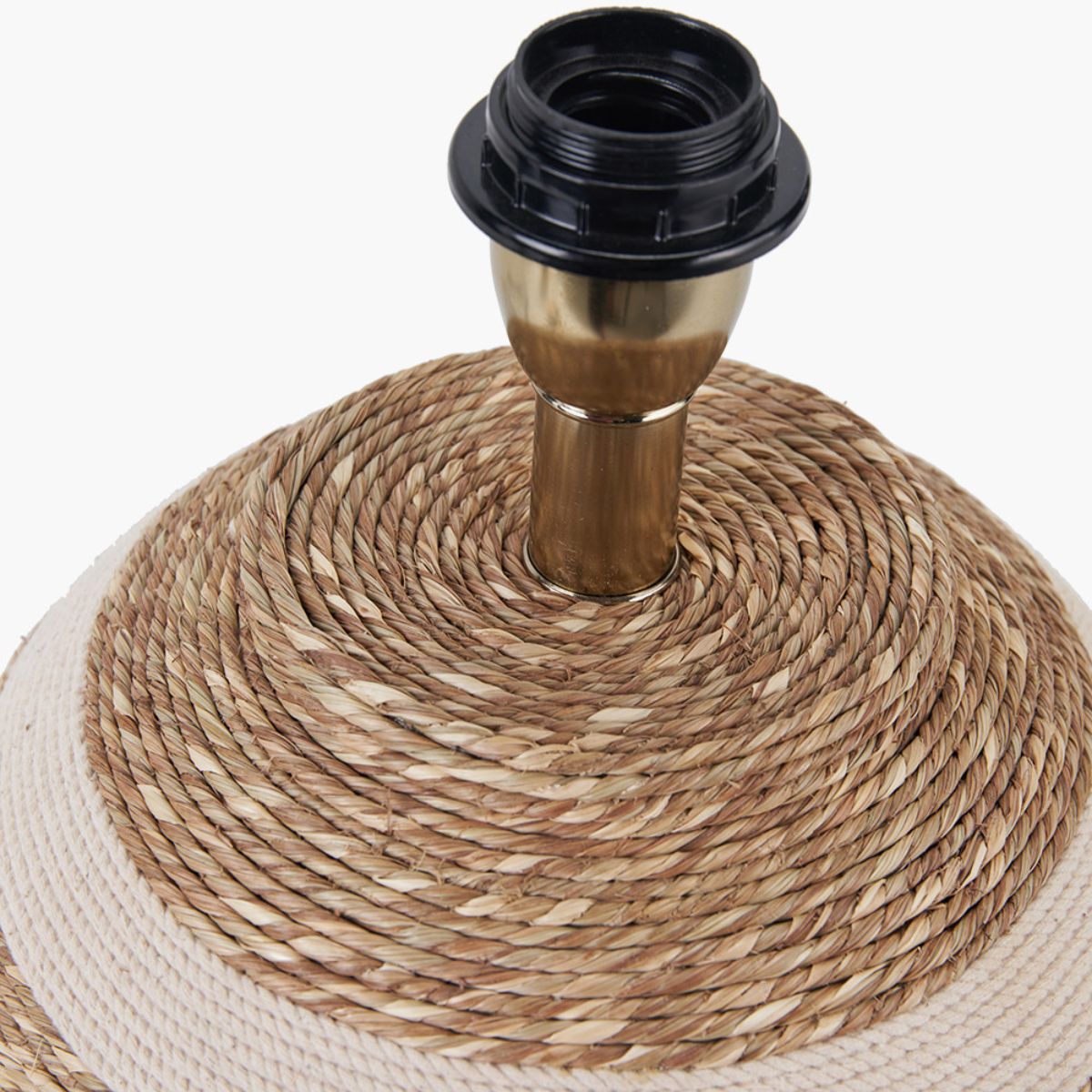 Pacific Lifestyle Talalla Cream and Natural Sea Grass Round Table Lamp Base