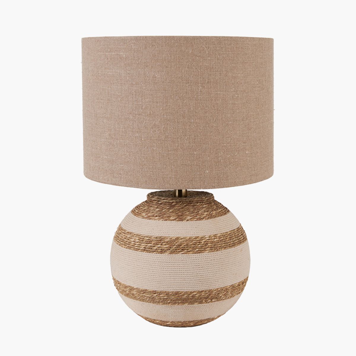 Pacific Lifestyle Talalla Cream and Natural Sea Grass Round Table Lamp Base