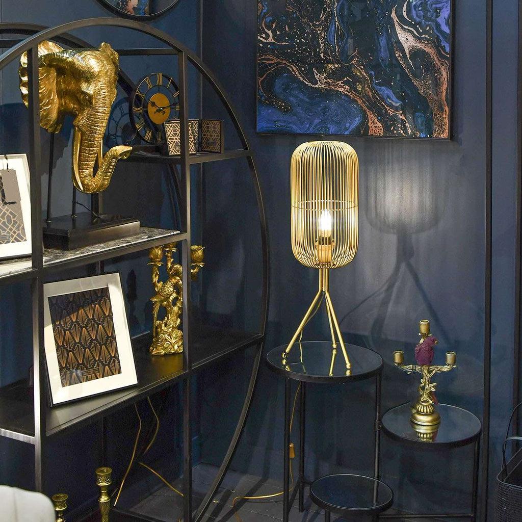 Tall Gold Tripod Table Lamp-Beaumonde