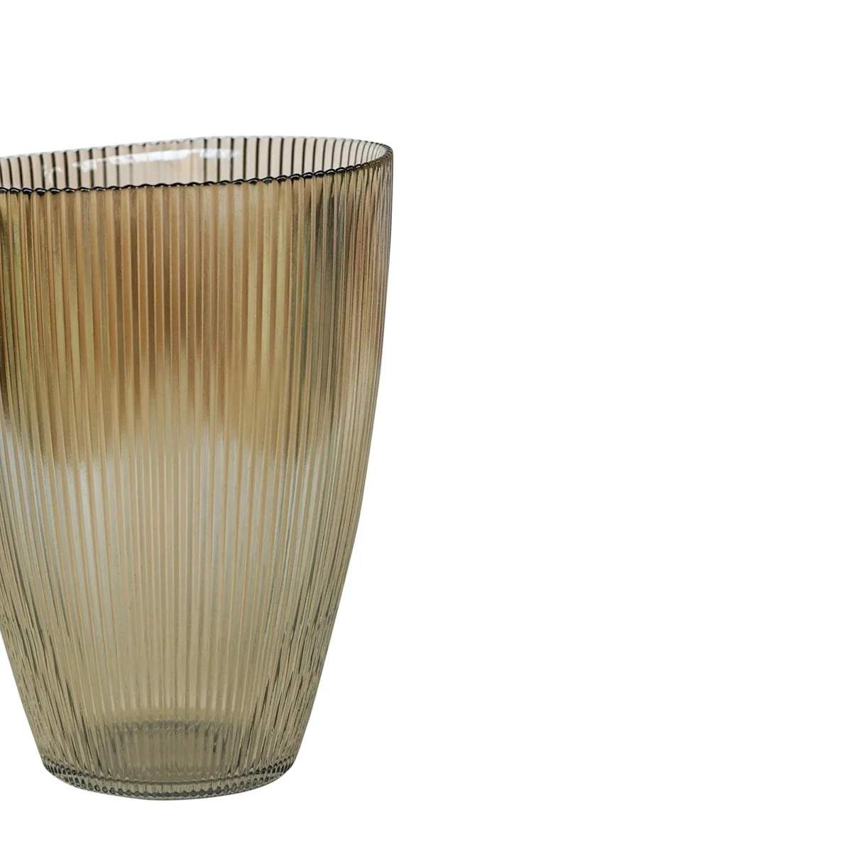 Ivyline Tall Ribbed Vase - Mocha