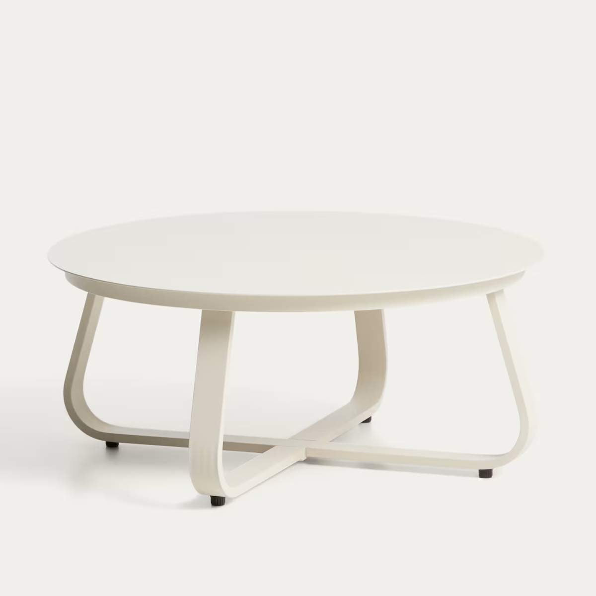 Kave Home Tamaris ecru aluminium outdoor coffee table Ø80cm