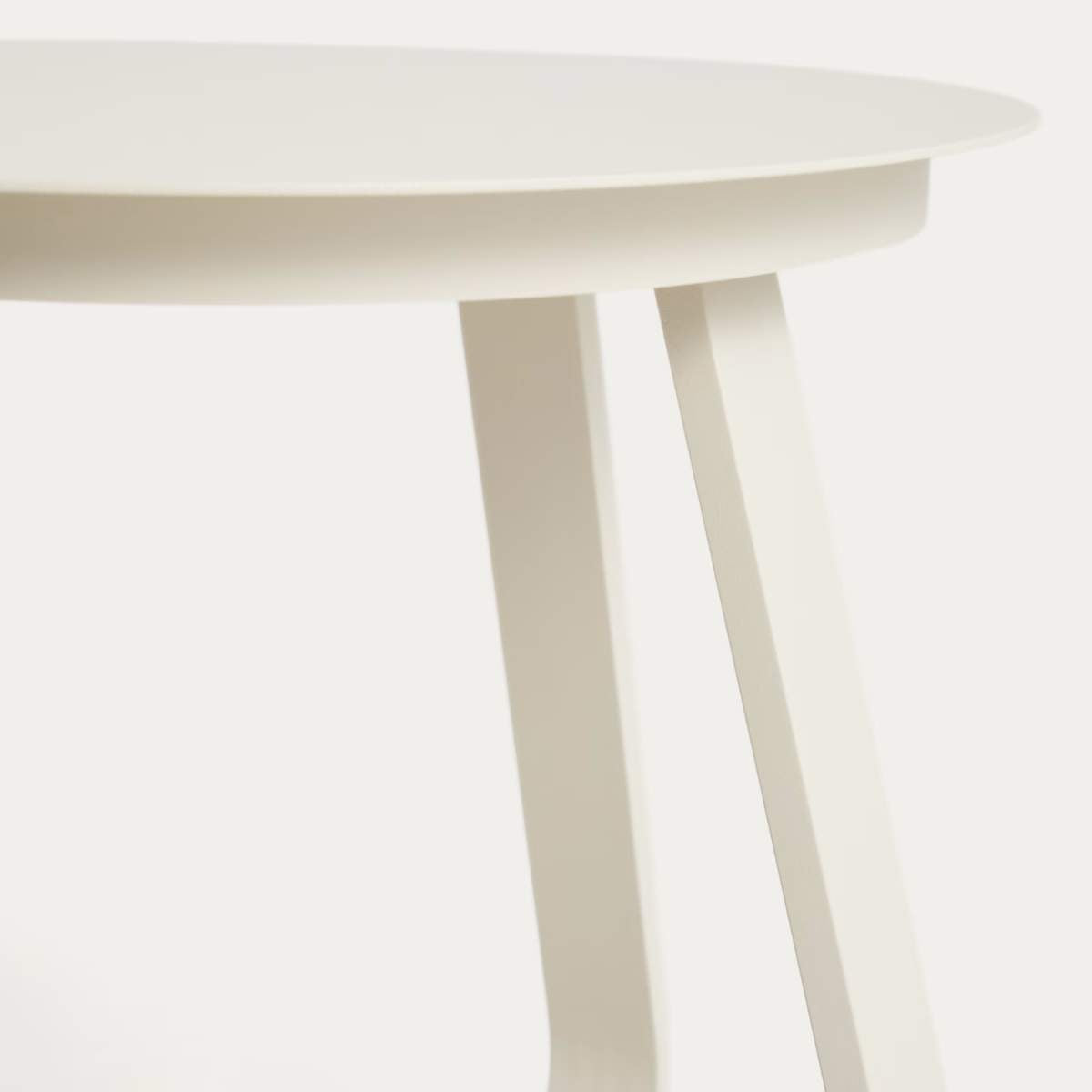 Kave Home Tamaris ecru aluminium outdoor side table Ø48cm