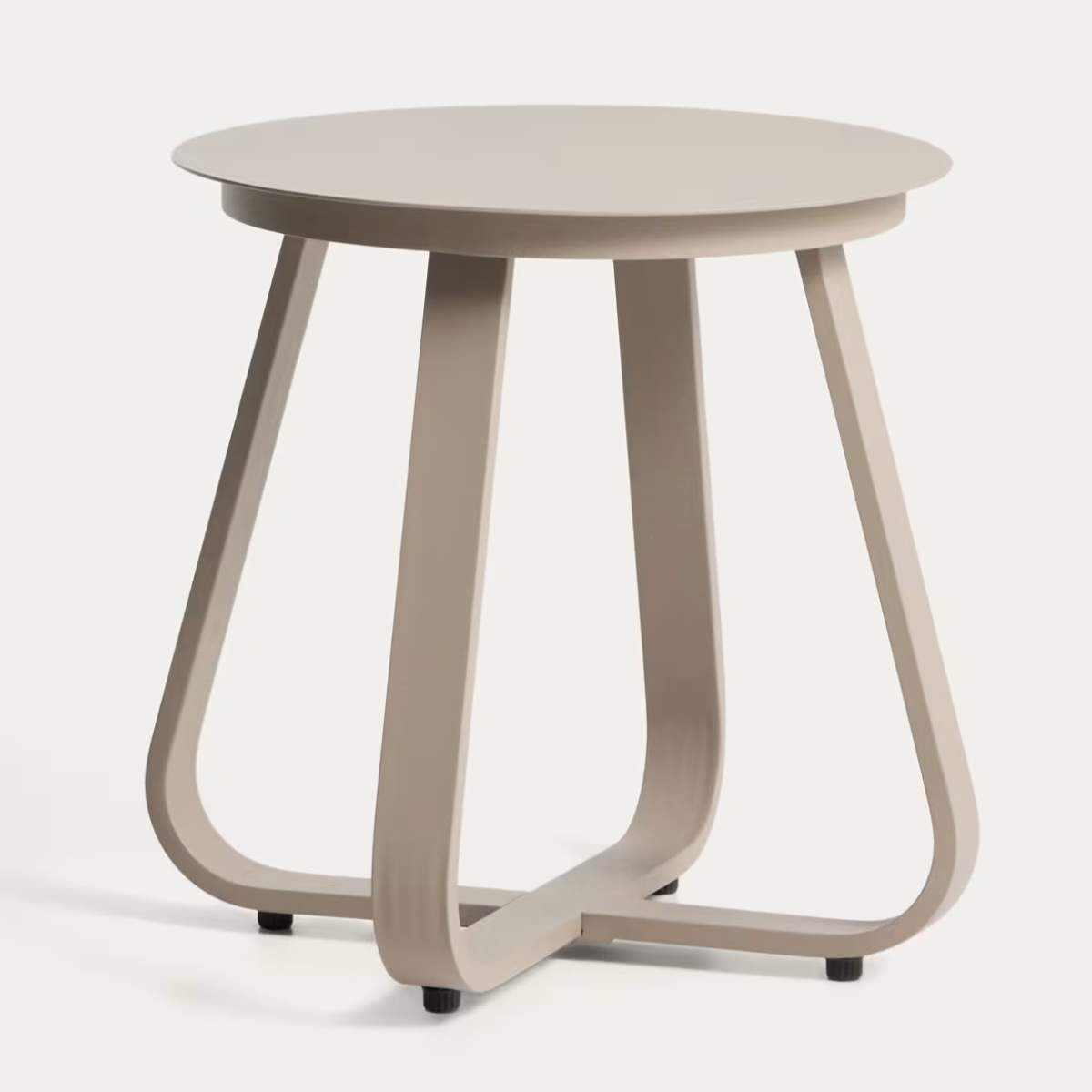 Kave Home Tamaris ecru aluminium outdoor side table Ø48cm