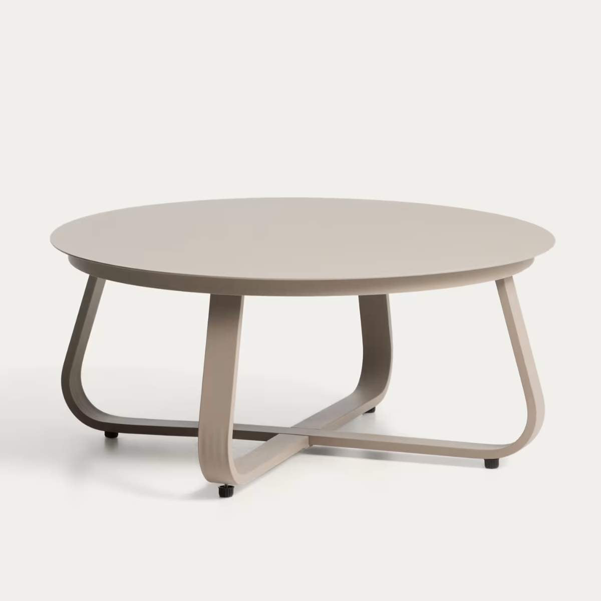 Kave Home Tamaris ecru aluminium outdoor coffee table Ø80cm