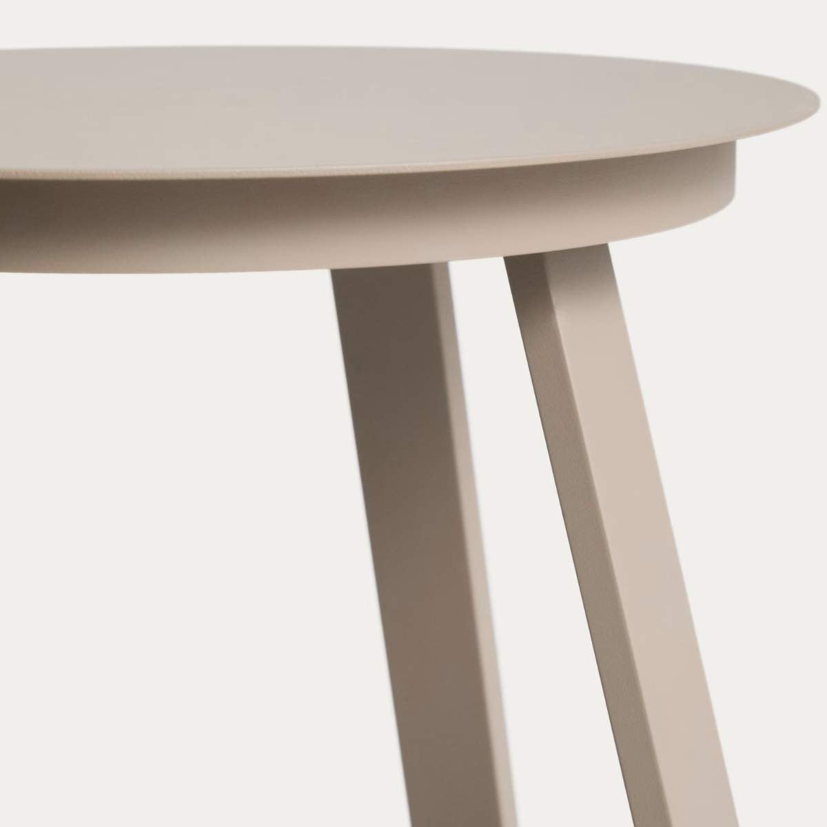 Kave Home Tamaris ecru aluminium outdoor side table Ø48cm
