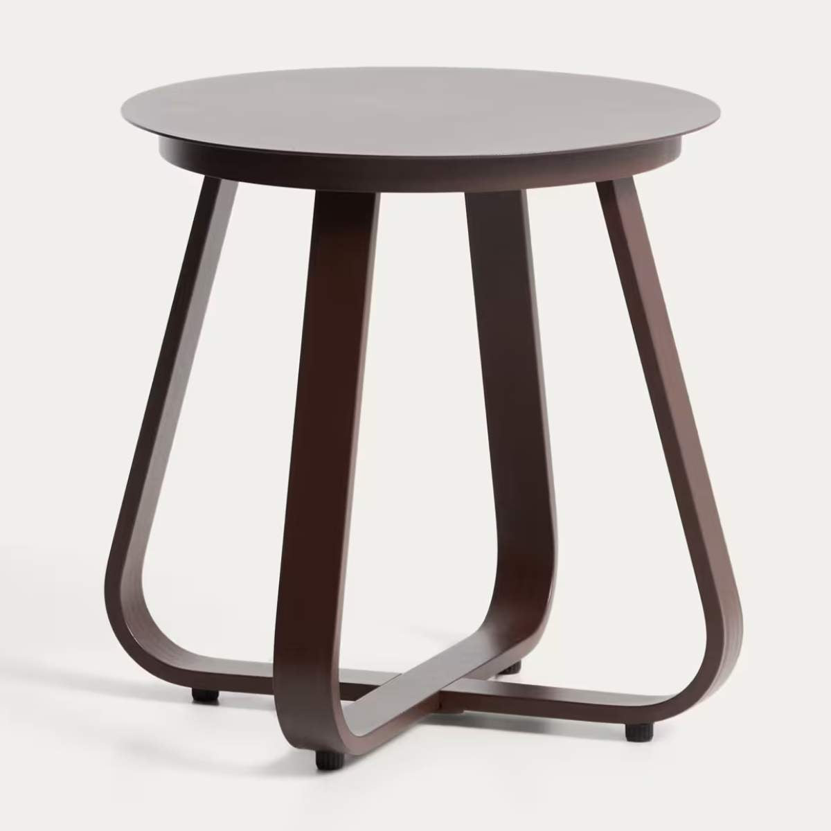 Kave Home Tamaris ecru aluminium outdoor side table Ø48cm