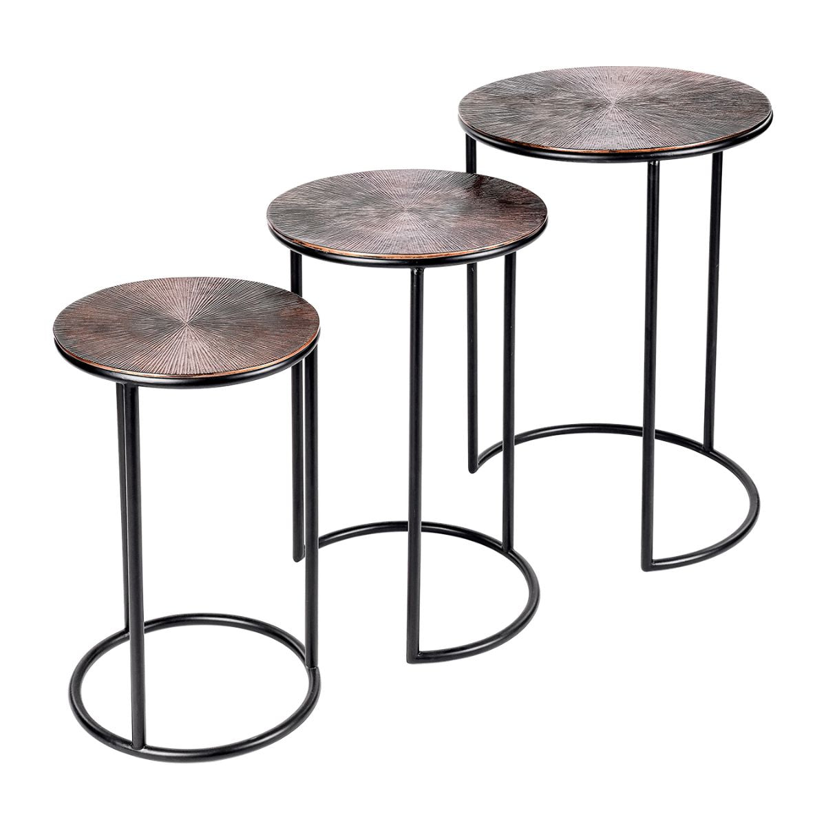 Libra Interiors Tambora Metal Tables Set of 3